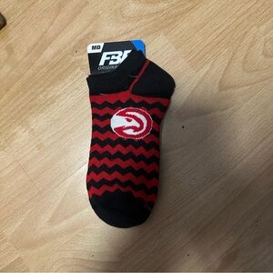 Brand New Atlanta Hawks For Bare Feet Red and Black Ankle Socks
